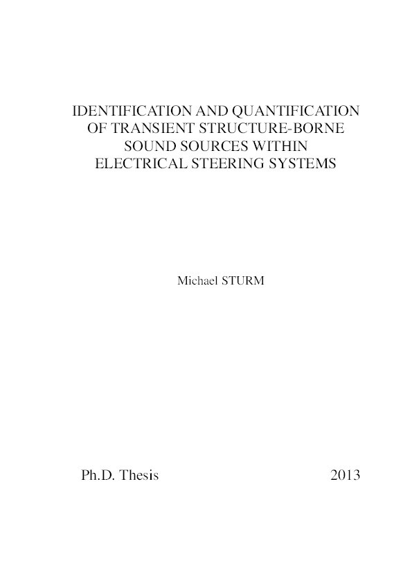 Identification and quantification of transient structure-borne sound sources in electrical steering systems Thumbnail