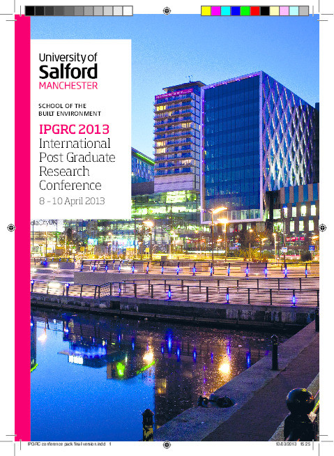 IPGRC 2013: International post graduate research conference Thumbnail