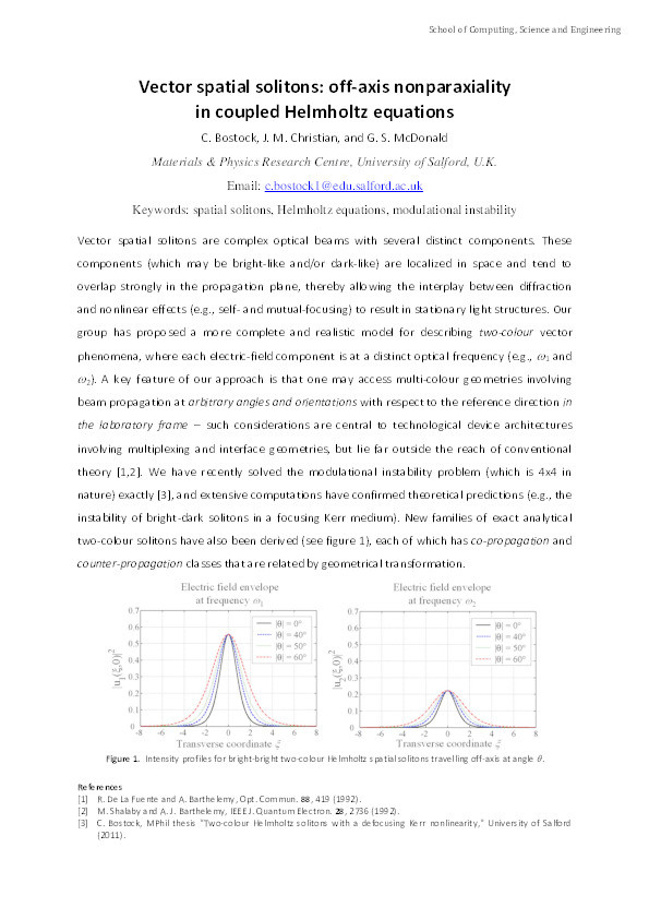 Vector spatial solitons: off-axis nonparaxiality
in coupled Helmholtz equations Thumbnail