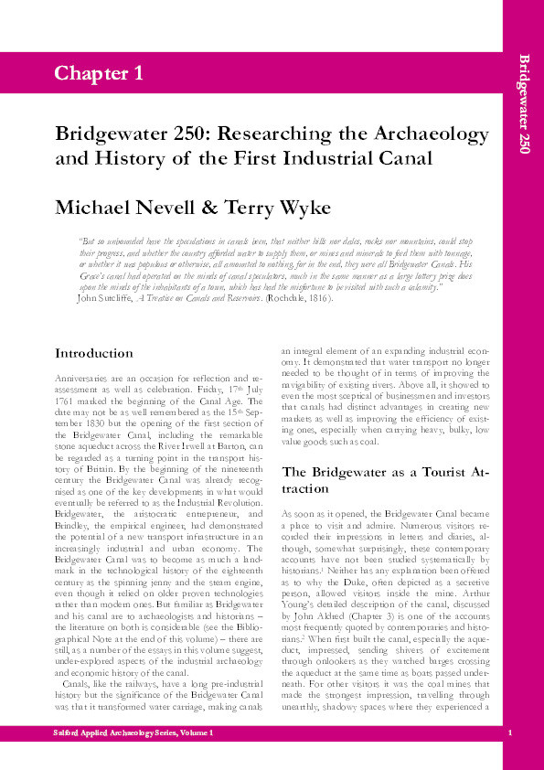 Bridgewater 250: Researching the archaeology and history of the first industrial canal Thumbnail