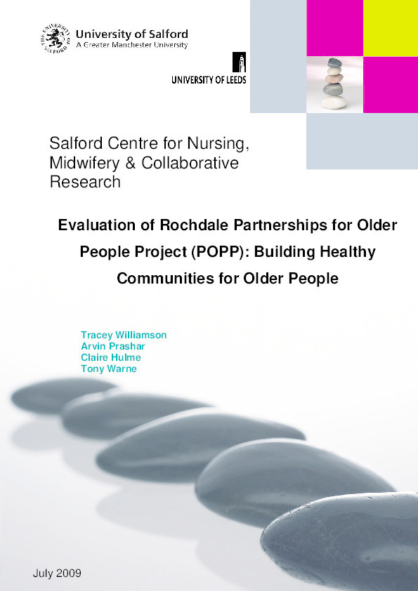 Evaluation of Rochdale Partnerships for Older People Project (POPP:Building Healthy Communities for Older People) Thumbnail