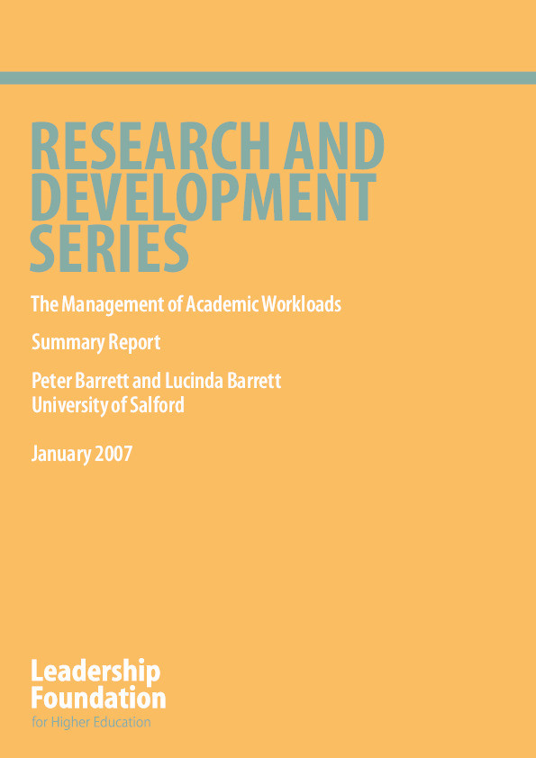 The management of academic workloads: summary report Thumbnail