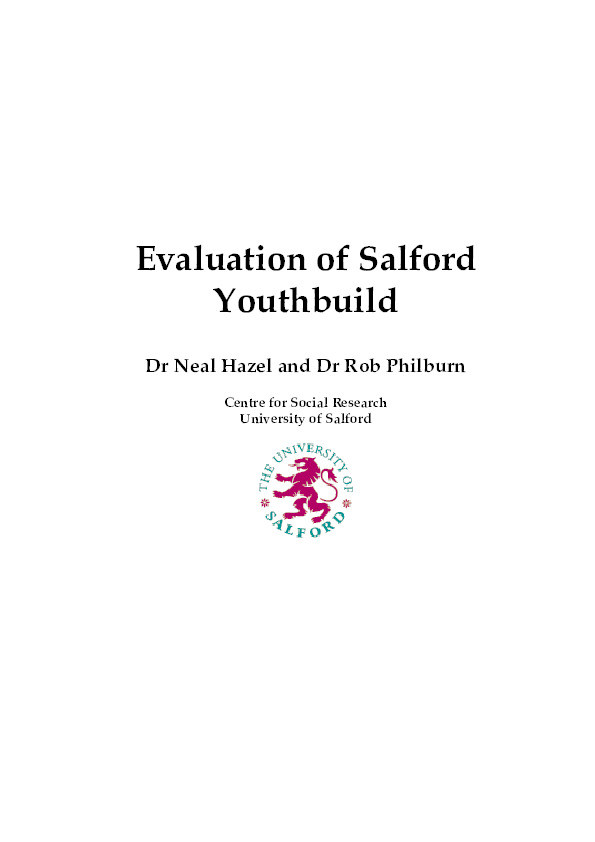 Evaluation of Salford youthbuild Thumbnail