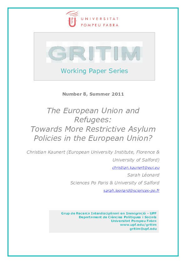 The European Union and refugees: towards more restrictive asylum policies in the European Union? Thumbnail