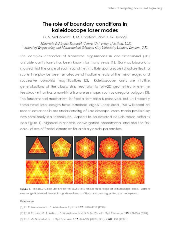 The role of boundary conditions in kaleidoscope laser modes Thumbnail