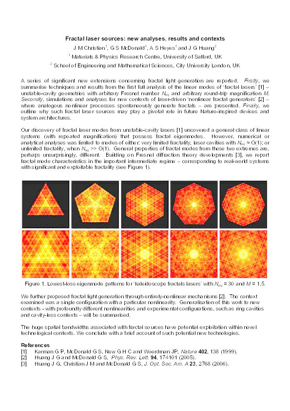 Fractal laser sources: new analyses, results and contexts Thumbnail
