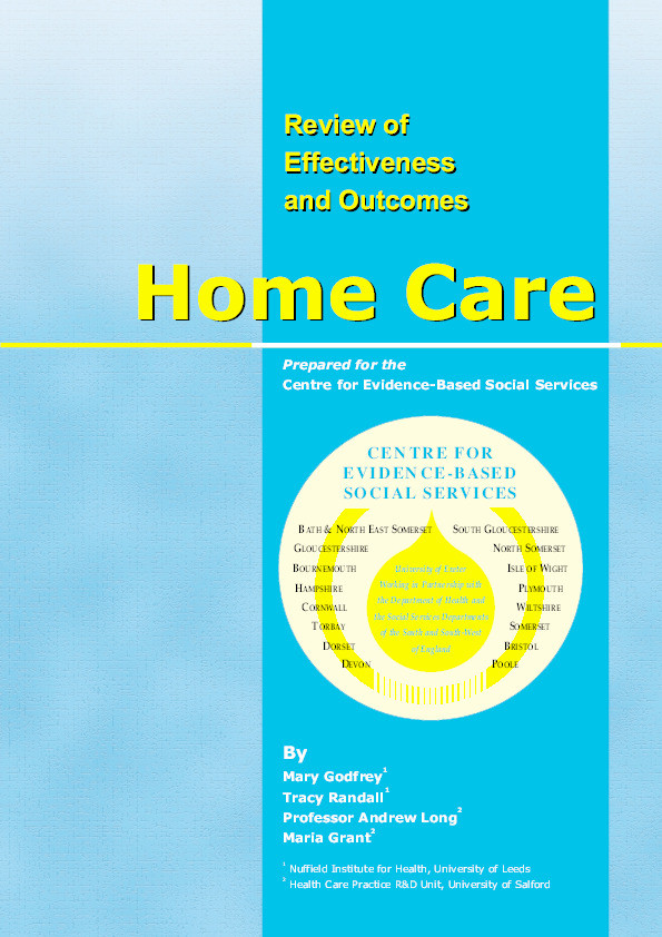 Home care: a review of effectiveness and outcomes Thumbnail