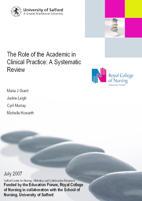 The role of the academic in clinical practice: a systematic review Thumbnail
