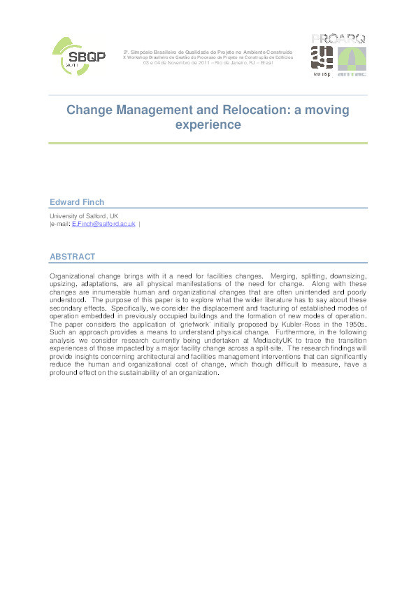 Change management and relocation: a moving experience Thumbnail