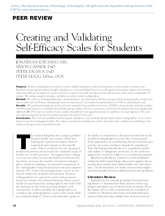 Creating and validating self-efficacy scales for students Thumbnail