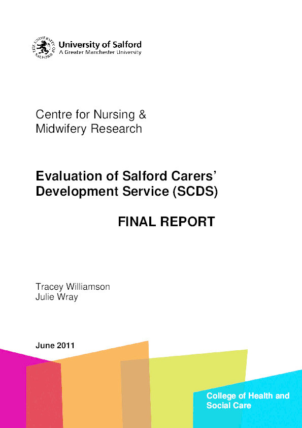 Evaluation of Salford Carers' Development Service (SCDS) Thumbnail