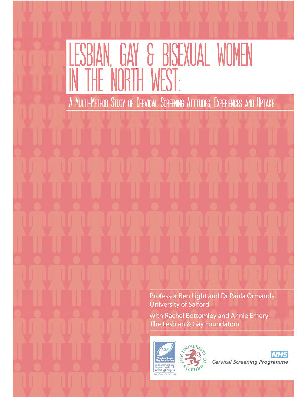 Lesbian, gay and bisexual women in the north west:  a multi-method study of cervical screening attitudes, experiences and uptake Thumbnail