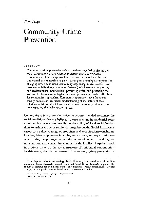 Community crime prevention Thumbnail