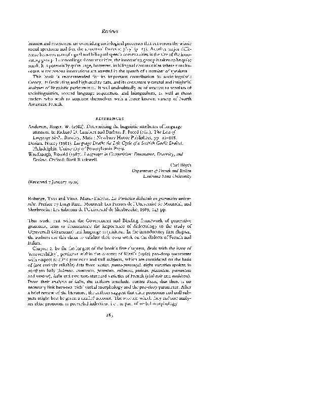 Review of Yves Roberge & Marie-Thérèse Vinet (1989) La variation dialectale en grammaire universelle. (Les Presses de l’Université de Montréal/Les Editions de l’Université de Sherbrooke.) Thumbnail