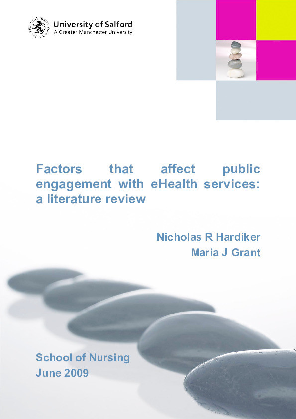 Factors that affect public engagement with eHealth services: a literature review Thumbnail