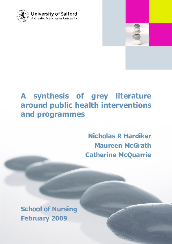 A synthesis of grey literature around public health interventions and programmes Thumbnail