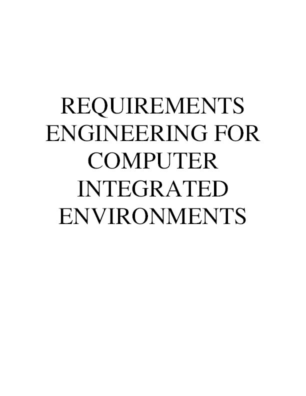 Requirements engineering for computer integrated environments in construction Thumbnail