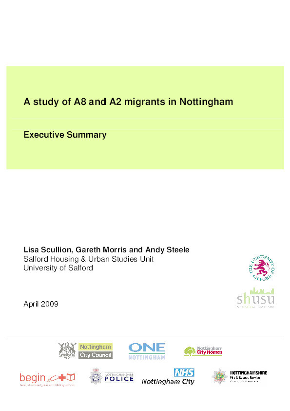 A study of A8 and A2 migrants in Nottingham Thumbnail