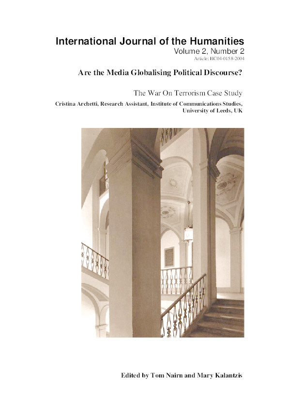 Are the media globalizing political discourse? The war on terrorism case study Thumbnail