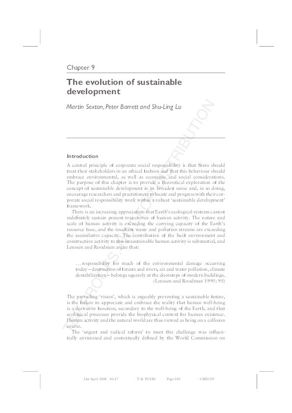 The evolution of sustainable development Thumbnail