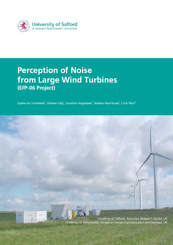 Perception of noise from large wind turbines
(EFP-06 Project) Thumbnail