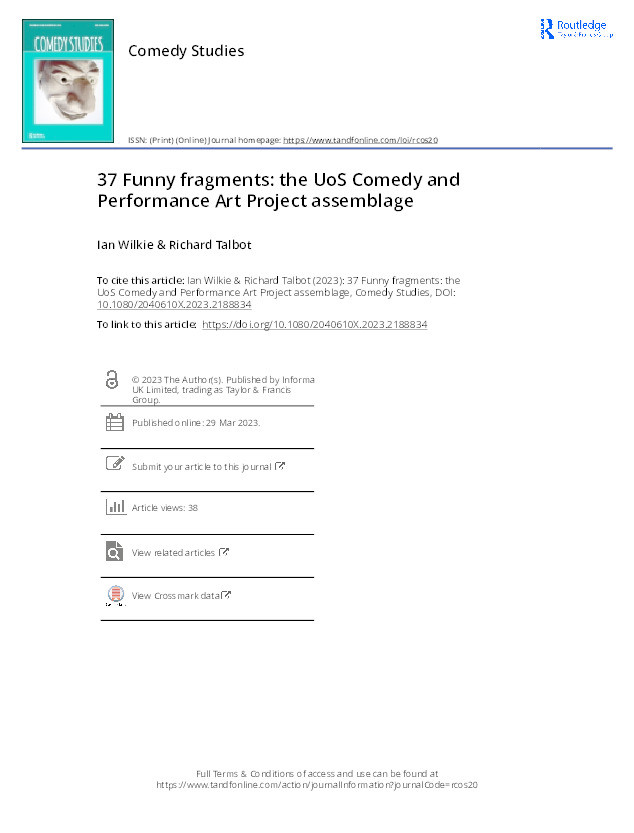 37 funny fragments: the UoS comedy and performance art project assemblage Thumbnail