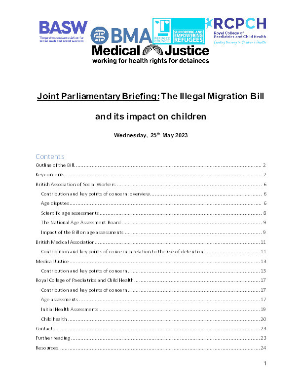 Joint Parliamentary Briefing: The Illegal Migration Bill and its impact on children Thumbnail