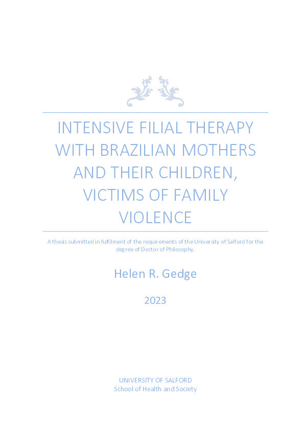 Intensive Filial Therapy With Brazilian Mothers and Their Children, Victims of Family Violence Thumbnail