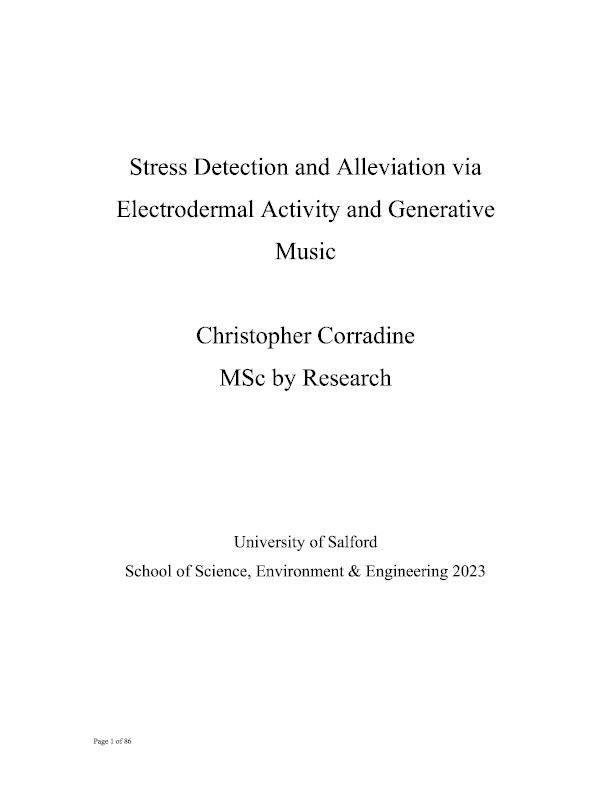 Stress Detection And Alleviation Via Electrodermal Activity And Generative Music Thumbnail