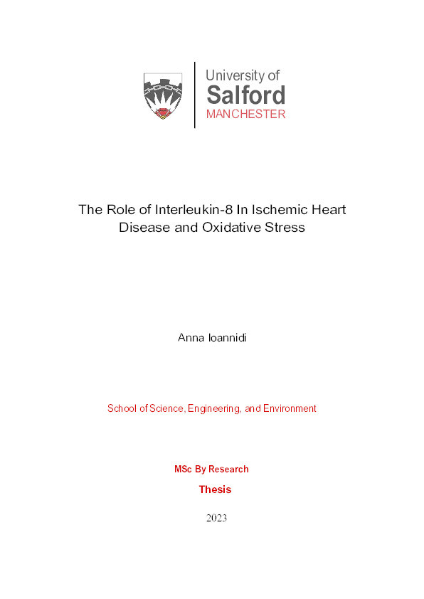 The Role of lnterleukin-8 In lschemic Heart Disease and Oxidative Stress Thumbnail