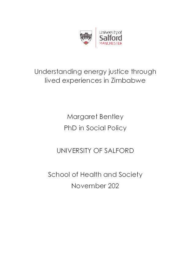 Understanding energy justice through lived experiences in Zimbabwe Thumbnail