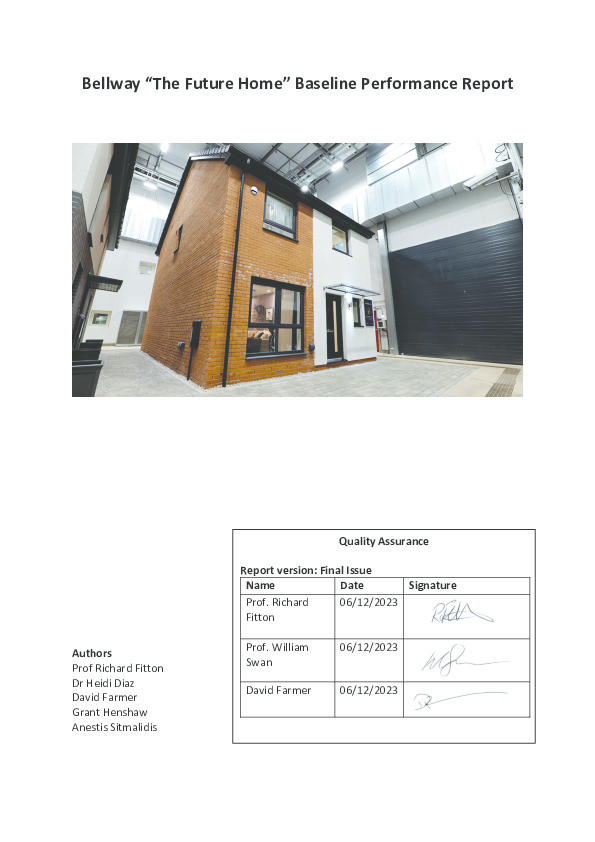 Bellway Homes "The Future Home" Baseline Performance Report Thumbnail