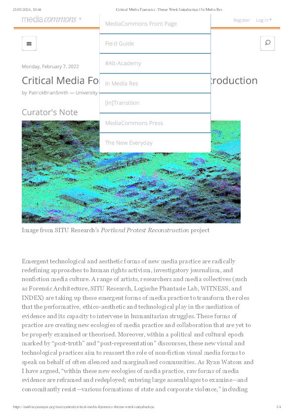 Critical Media Forensics: Theme Week Introduction Thumbnail