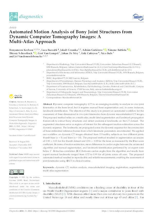 Automated Motion Analysis of Bony Joint Structures from Dynamic Computer Tomography Images: A Multi-Atlas Approach Thumbnail