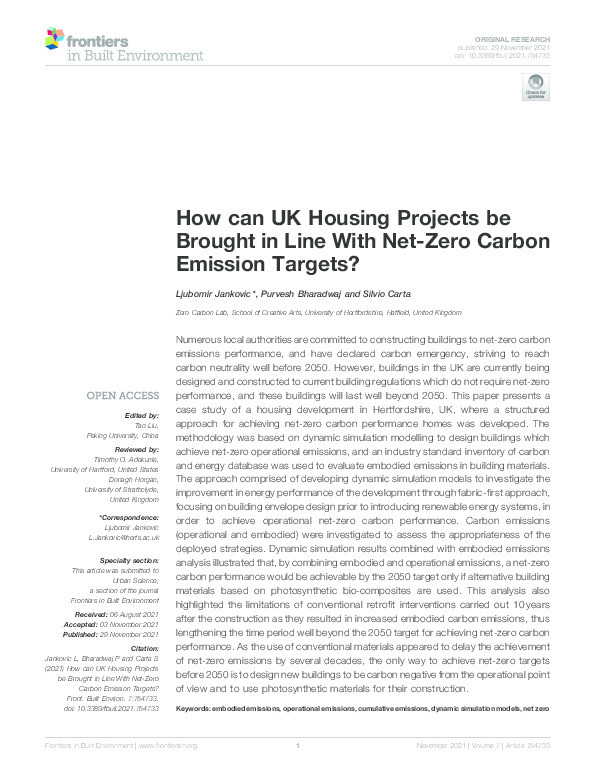 How can UK housing projects be brought in line with net-zero carbon emission targets? Thumbnail