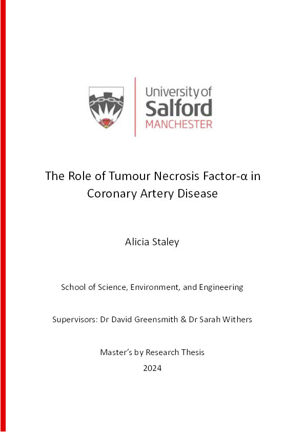 The Role of Tumour Necrosis Factor-α in Coronary Artery Disease Thumbnail