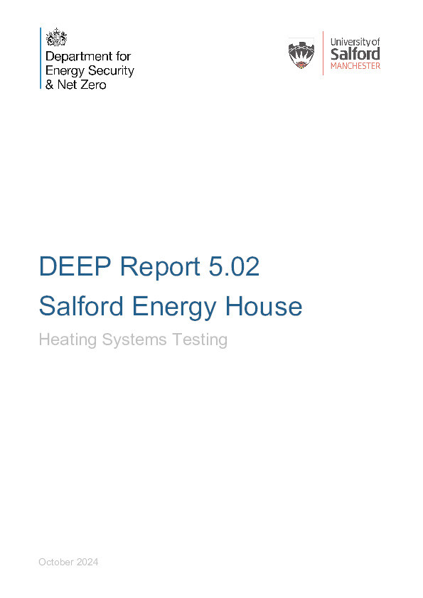 DEEP Report 5.02 Salford Energy House Heating Systems Testing Thumbnail