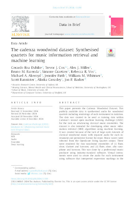 The cadenza woodwind dataset: Synthesised quartets for music information retrieval and machine learning. Thumbnail