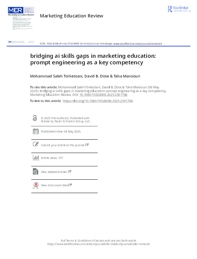 Bridging AI Skills Gaps in Marketing Education: Prompt Engineering as a Key Competency Thumbnail