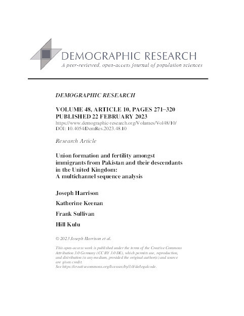 Union formation and fertility amongst immigrants from Pakistan and their descendants in the United Kingdom: A multichannel sequence analysis Thumbnail