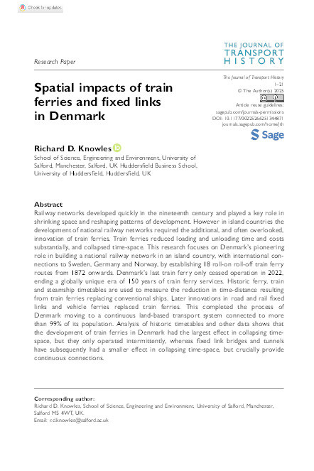 Spatial impacts of train ferries and fixed links in Denmark Thumbnail
