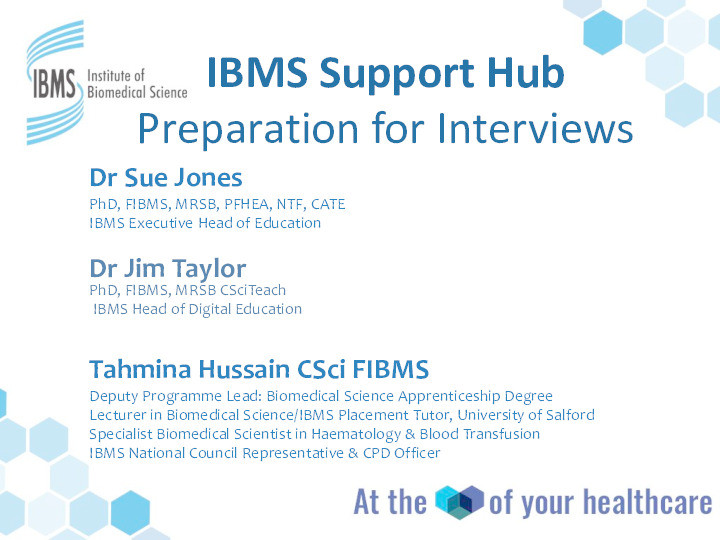Online Webinar: IBMS Support Hub Interview Preparation Thumbnail